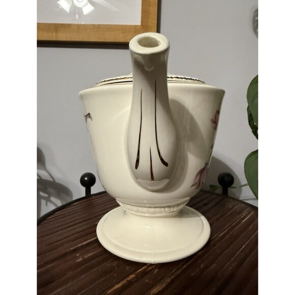 Vintage Homer Laughlin Teapot Coffee Pot Magnolia/Pink Dogwood Flowers - Picture 2 of 9